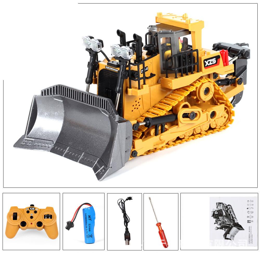 1:24 9CH Multifunctional RC Bulldozer Crawler Type Plastic Shovel Engineering Forklift Heavy Excavator Toy Gifts for Kids