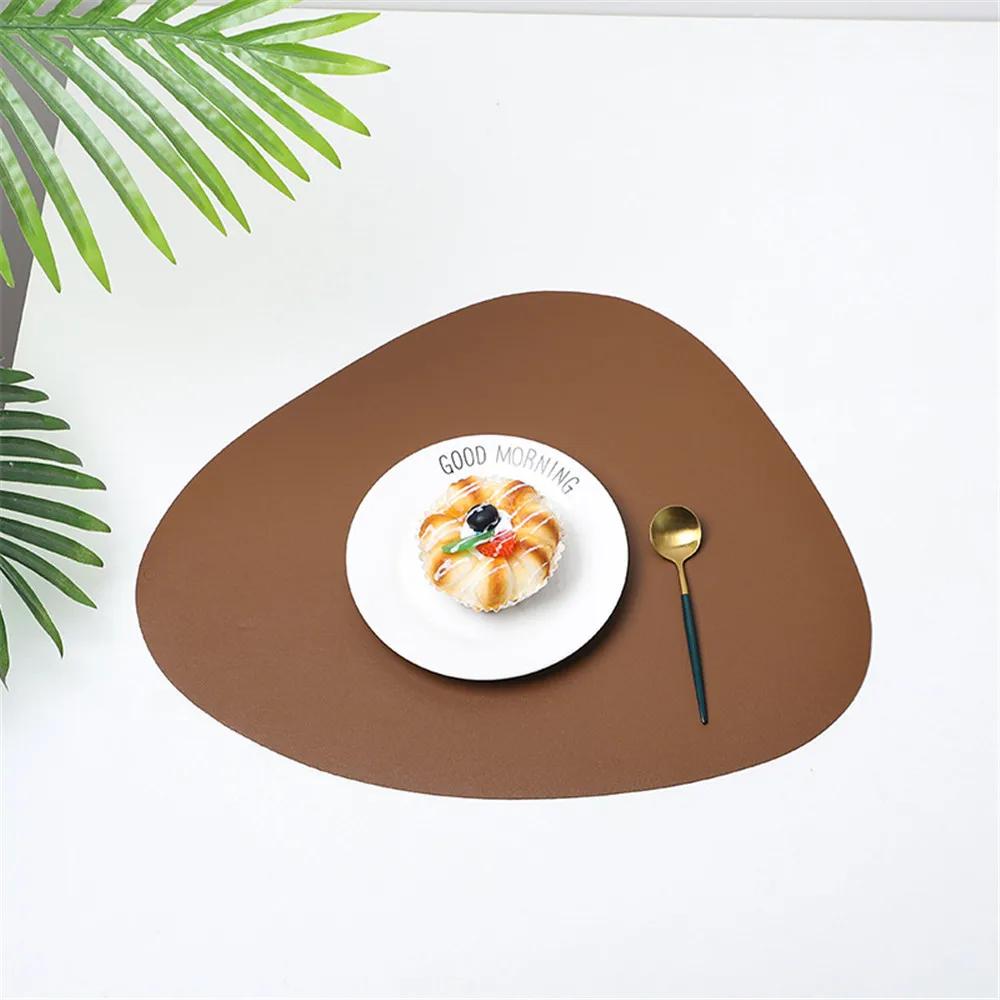 Dreieck Leder Tischset Küche Esstisch Matten Steak Pad Nicht-slipisolierung Pads Hotel Restaurant Home Decor