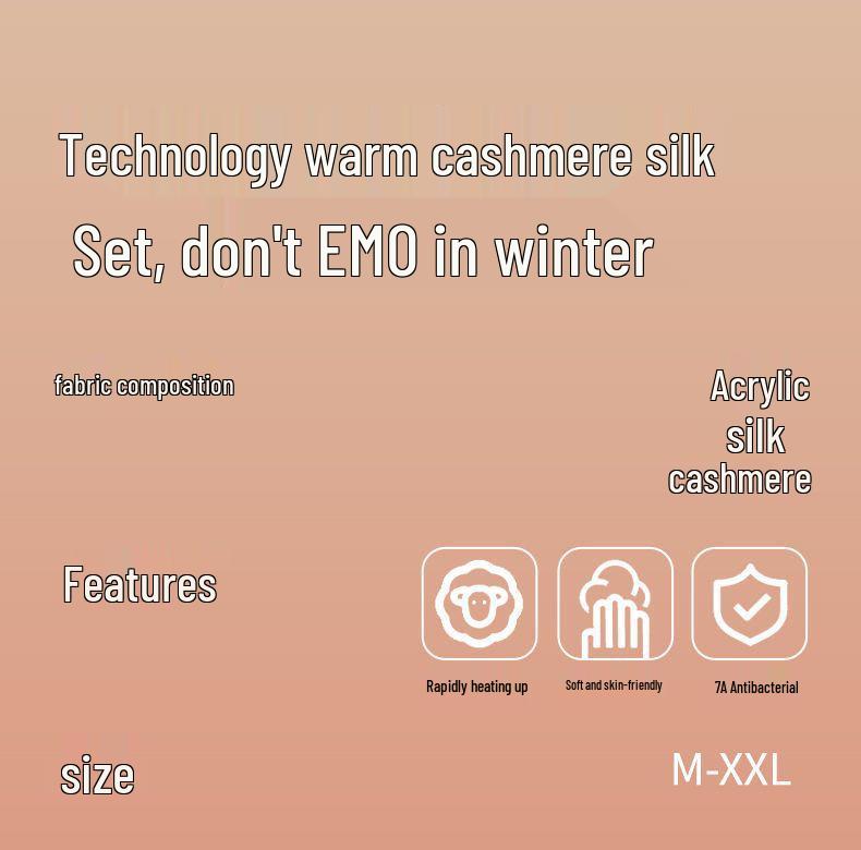 2025 Stylish Cashmere Wool & Silk Warm Base Layer with Built-in Bra Pads