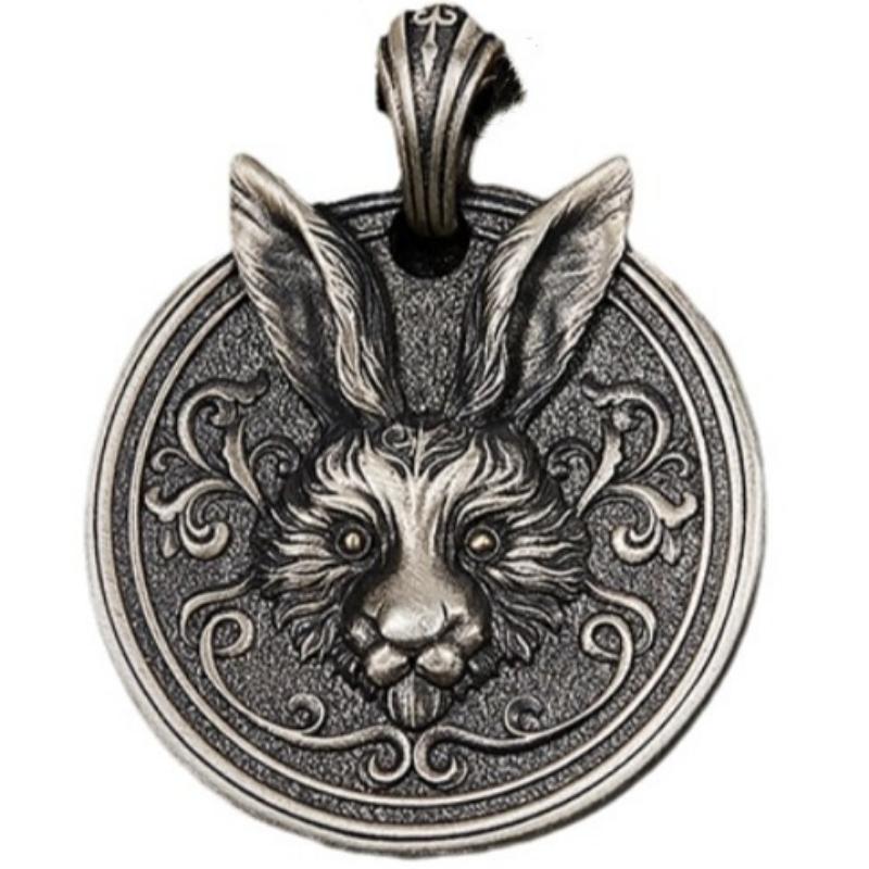Retro Zodiac Rabbit Pendant Men's Necklace Men's Trendy Light Luxury Niche Retro Versatile