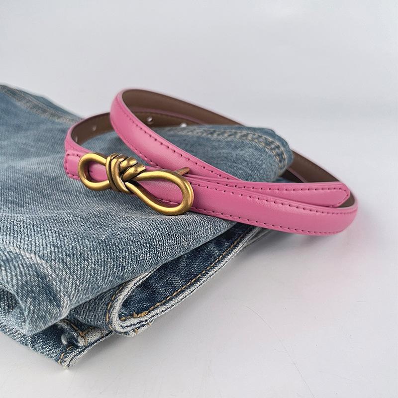 Detailed Retro Leather Women's Belt Cowhide with Casual Pants Dress Belt