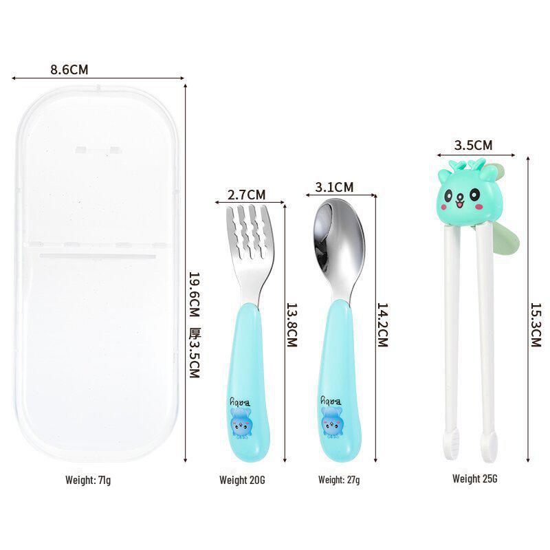 

Набір для годування дитини: Тренувальні палички, ложка та виделка з мультфільму для дітей