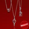 Romantic Heart Full Of Hearts Dangle Charm & Sparkling Rose In Bloom Beads For Copper Valentine'S Day Necklace Gift