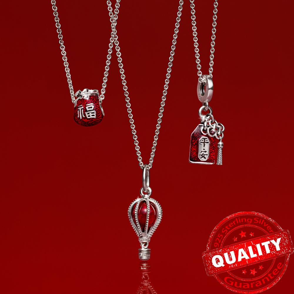 Romantic Heart Full Of Hearts Dangle Charm & Sparkling Rose In Bloom Beads For Copper Valentine'S Day Necklace Gift