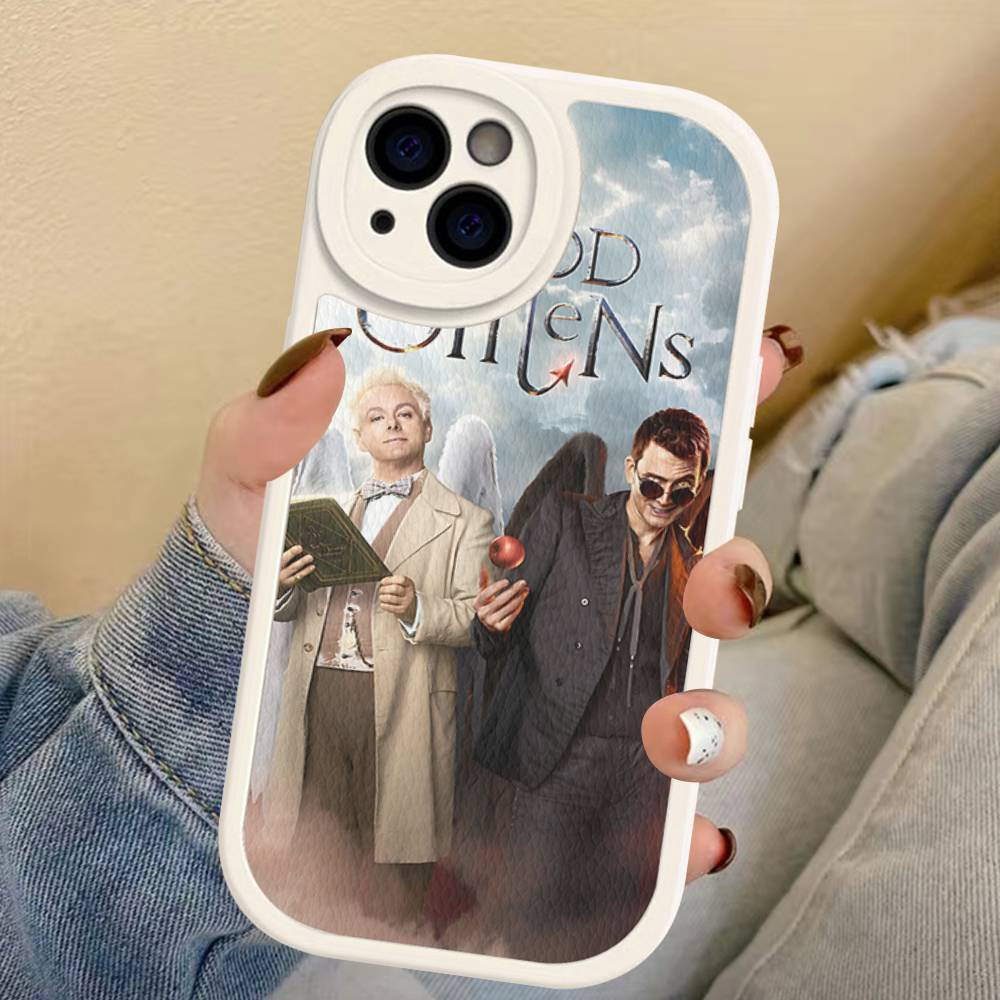 Tv Show G-Good Omens Phone Cover For IPhone 11 12 13 14 15 16 Pro Max Mini Plus Soft Leather Case