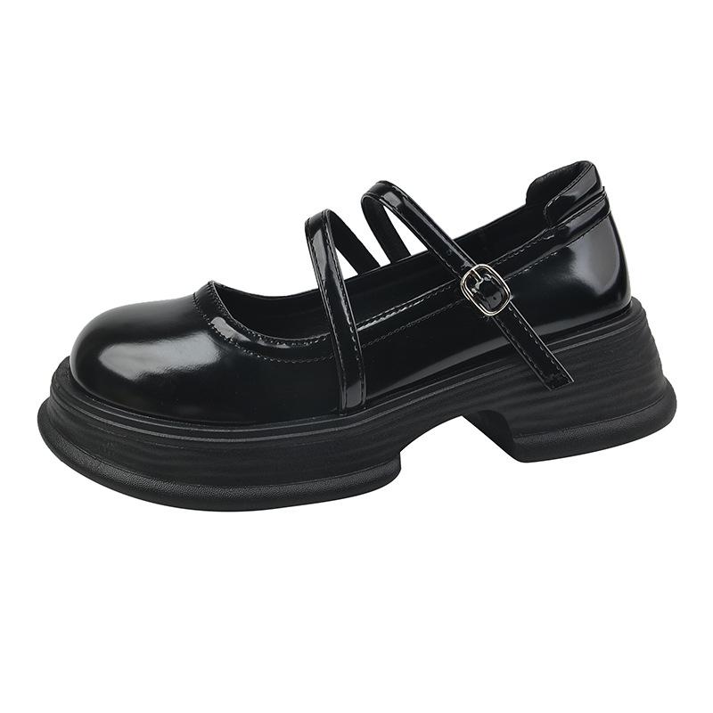 JK braune runde Kopfplattform kleine Lederschuhe Damen 2025 neu Frühling Retro Britischer Stil Japanische Mary Jane Einzelschuhe Damen