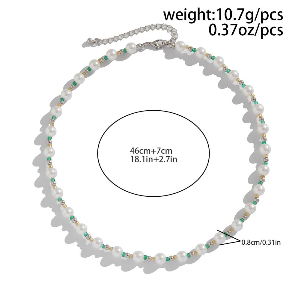 Ingemark Hip Hop Imitation Pearl Chain Necklace for Men Fashion Statement Vintage Beads Clavicle Choker Male Neck Jewelry Gift