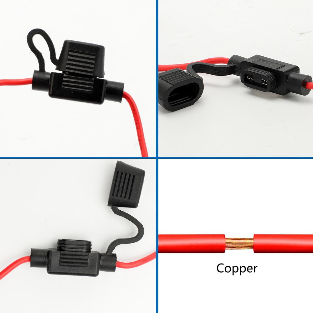 5/10Pcs Car Mini Waterproof Fuse Box Blade Type In Line Fuse Holder Power Socket 18AWG for 2V 30A Car Motorcycles Car Fuse Box