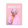 Pink Disco Print Vintage Wall Decoration Girl Ball Art Cavas Painting Pink Dormitory Decoration