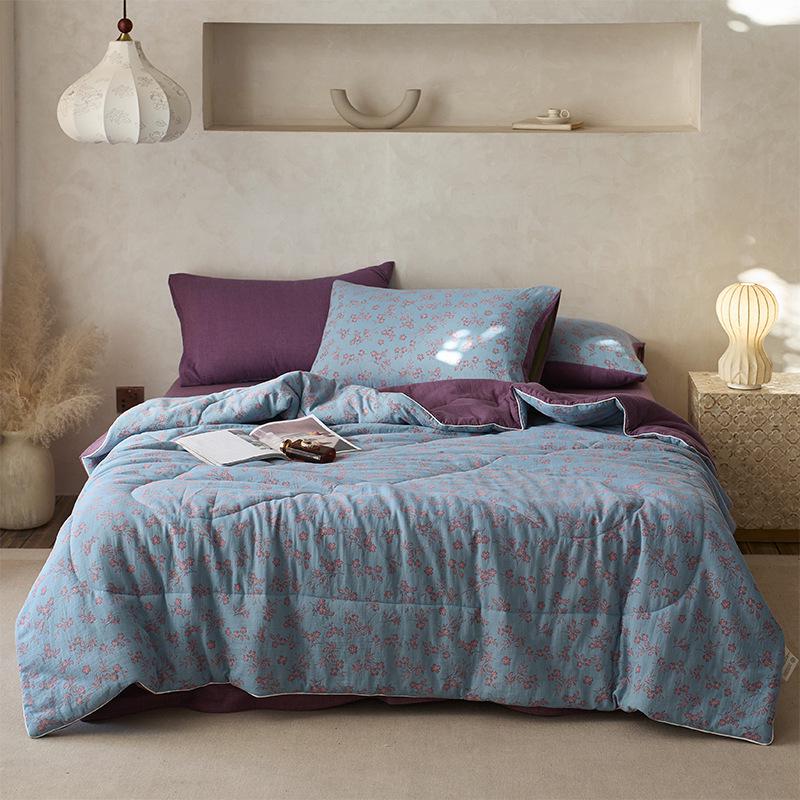 2026 A-Class Cotton Double Layer Jacquard Summer Quilt 4-Piece Set - Breathable, Non-Stuffy, Machine Washable Bedding