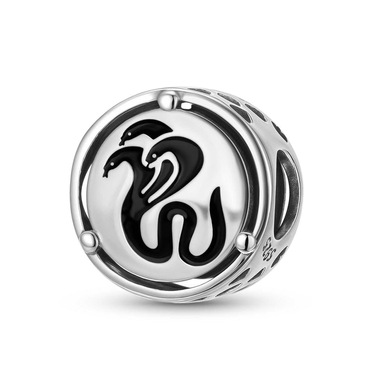 

Three Headed Snake Charm Authentic 925 Sterling Silver Symbol Beads for Women Charm Bracelet Necklace Fashion Jewelry Making