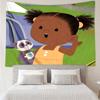 Jojo And Gran Gran Print Tapestry, Backdrop, Easy Setup, Ideal for Bedroom, Office & Living Room, with Aesthetic Wall Hanging Decor.