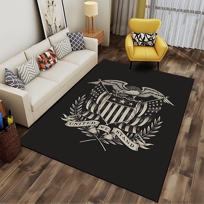 Eagle Emblem with Flags suitable as a non-slip mat for the living room or bedroom sofa