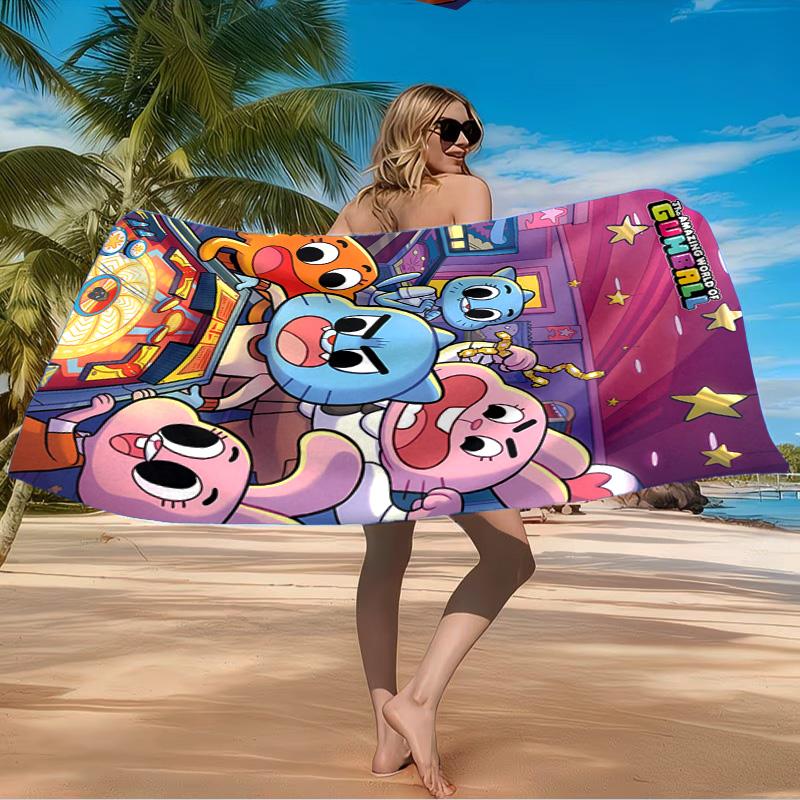 Gum-ball's Amazing World Beach Towel Microfiber Beach Towel, Lightweight and Quick-Dry, for Summer Travel, Swimming Pool Fan Birthday Gift