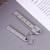 2PCS New Stainless Steel Mini Ruler With Keychain - Measuring Tool For Office And School Supplies (Anti-loss Measuring Ruler)