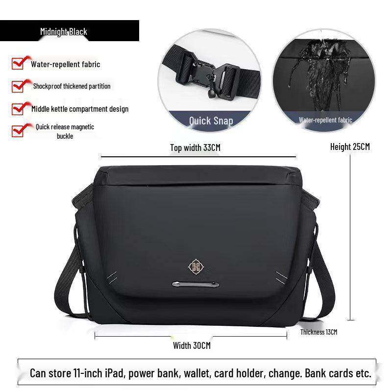 

Men s Multifunctional Crossbody Bag: Large Capacity Messenger Laptop Shoulder Bag with Magnetic Buckle