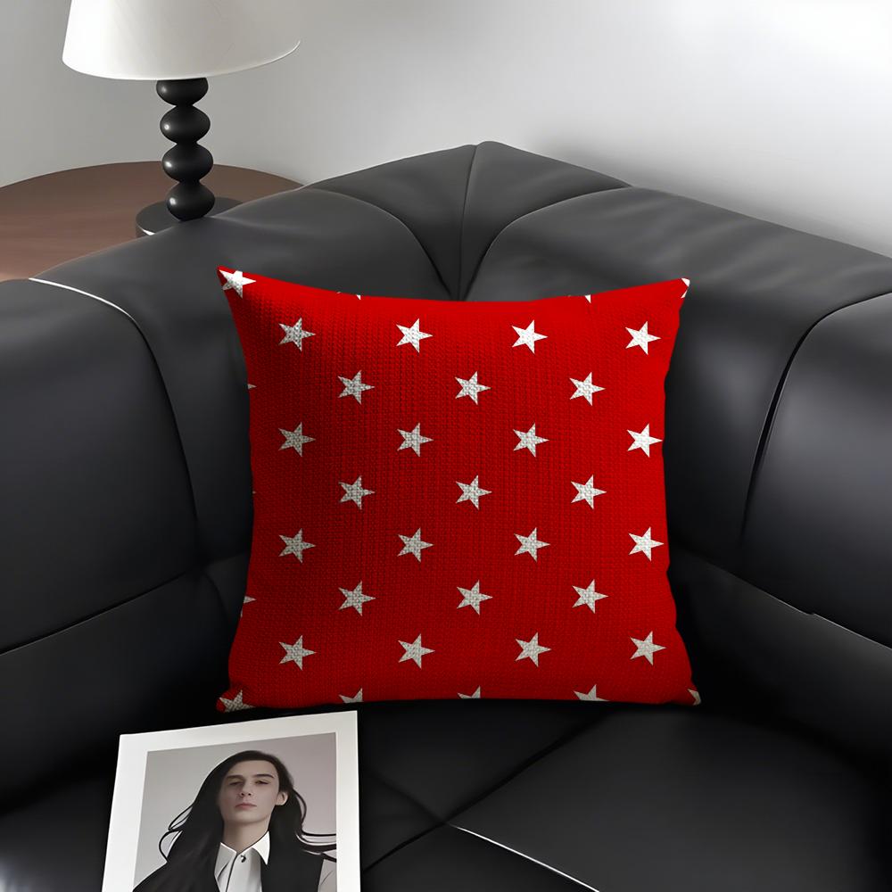 

Stars Fashion Cushion Cover Natural Linen Organic Fabric DoubleSided Printing Sofa Home Decor Gift Pillow Case 30x30cm