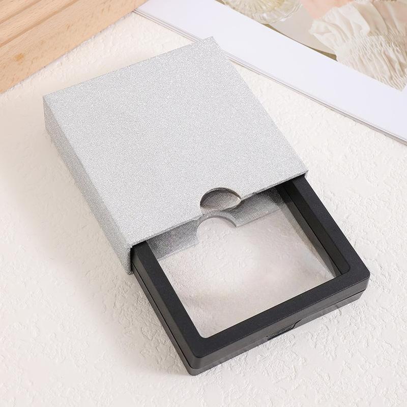 Transparent Floating Display Boxes Lastic PE Film Jewelry Packaging Box Jewelry Necklace Ring Seal Antioxidant Collectible Storage Case 10pcs