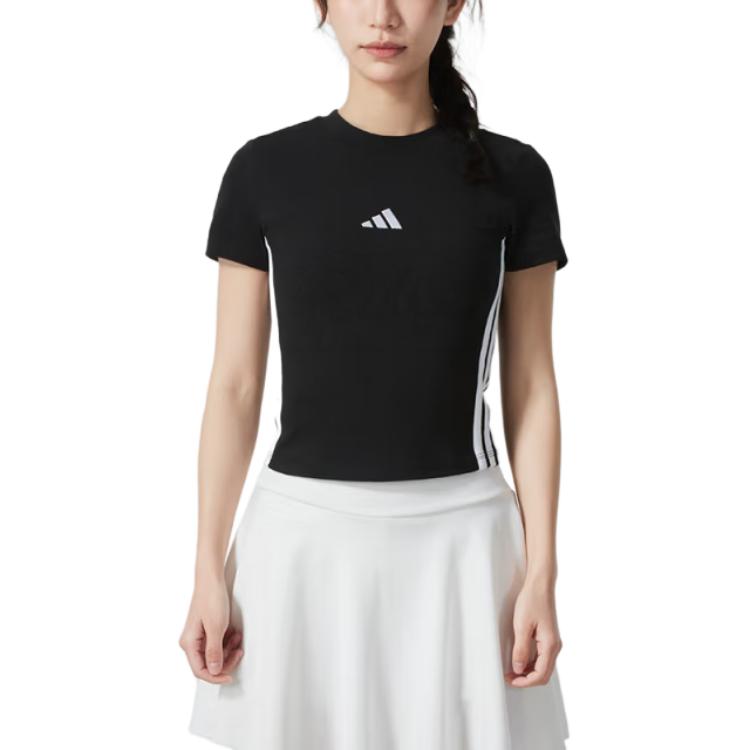Adidas 3S SJ Baby Comfortable Soft Versatile Short Sleeve T-Shirt Women Tops Black JY8570