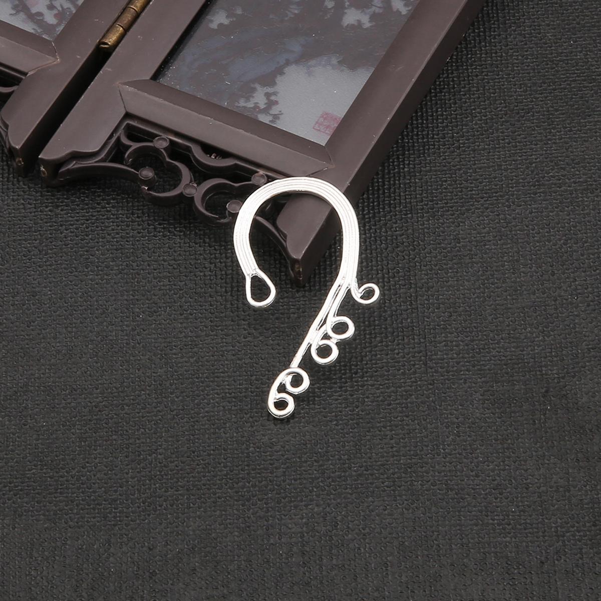 

2 шт. зажим для ушей без пирсинга, подвески с несколькими отверстиями для изготовления ювелирных изделий, серьги «сделай сам», очаровательное украшение 30*50mm 2pcs серебряный