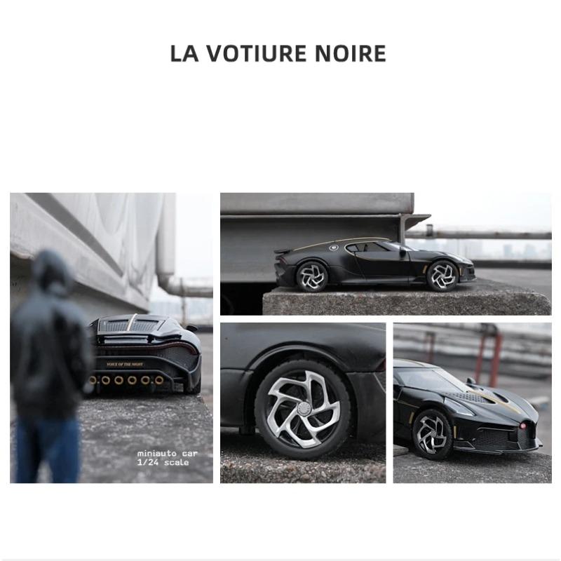 1/24 Bugatti Voice of The Night Automodell aus Druckguss, Spielzeugfahrzeuge aus Metall, hochsimulierte Sound- und Lichtkollektion, Kindergeschenk