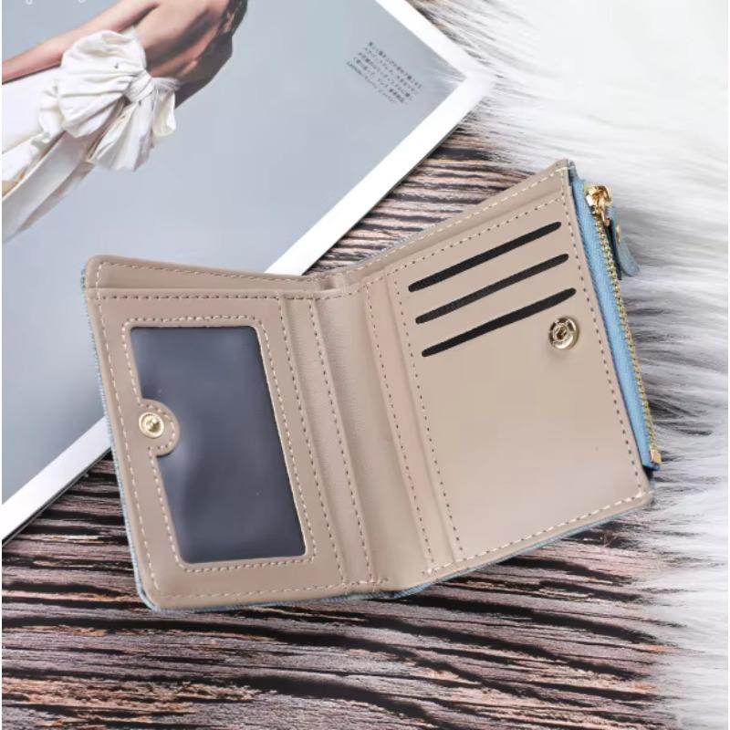 Fashion Cowboy Style Wallet Cat Embroidery Pattern Large Capacity Buckle Phone Pocket Bag Coin Purses for Women Men