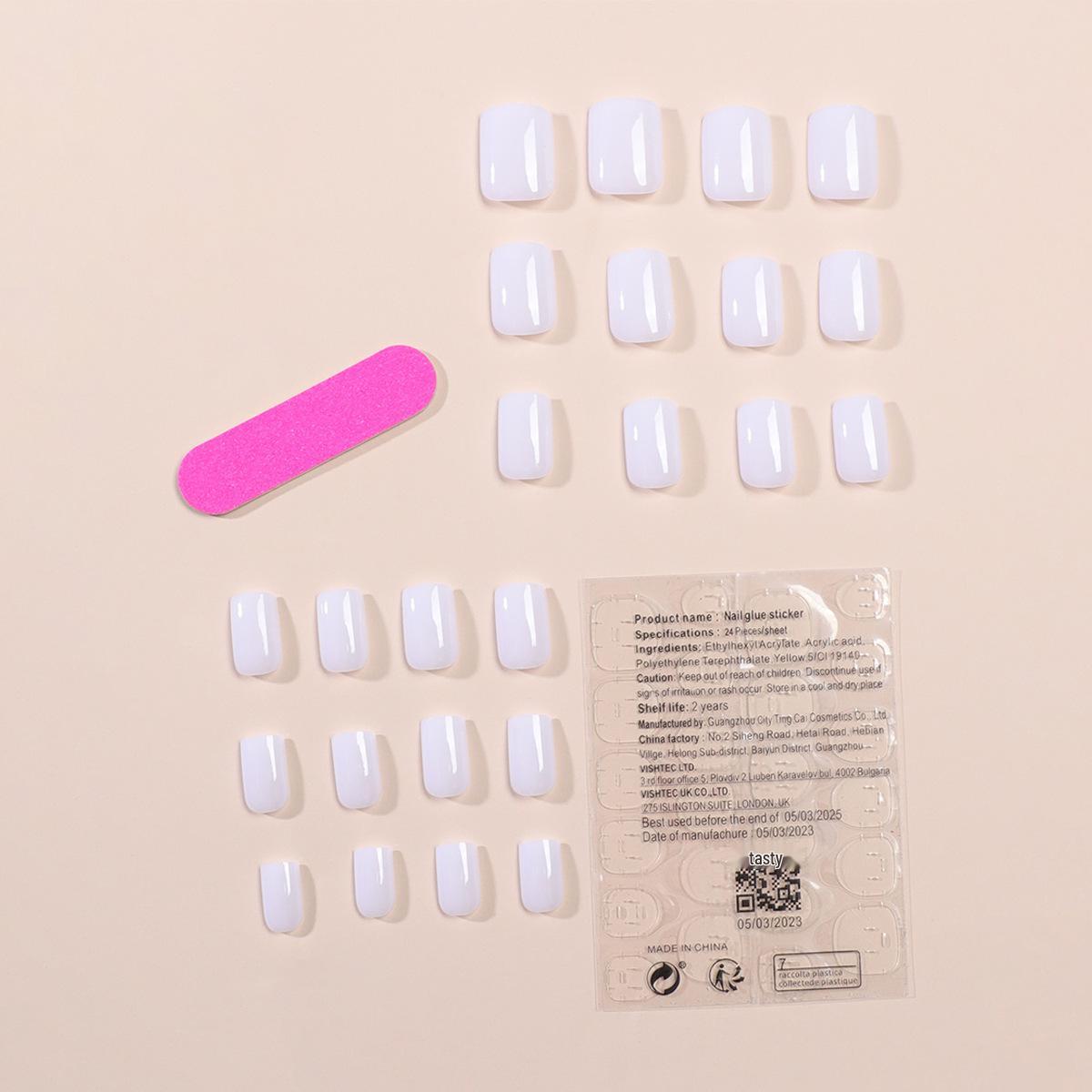 

Съемные однотонные наклейки для коротких ногтей - Готовые к носке накладные ногти