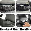 Paracord Headrest Grab Handles for Jeep Tacoma Bronco,Heavy-Duty Back Seat Grab Handles (Black)