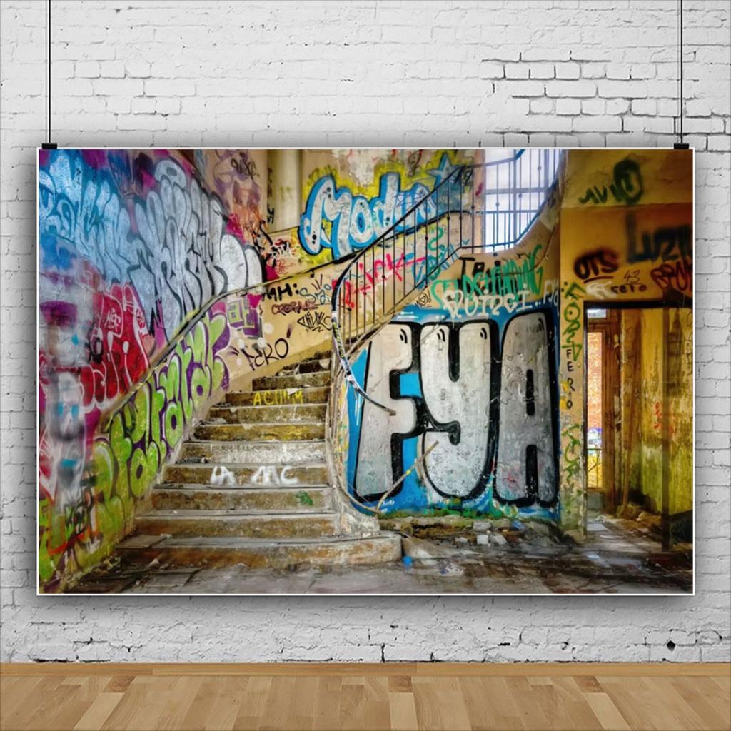 Old Graffiti Wall Grunge Portrait Photography Background Baby Birthday Backdrops Vinyl Photophone For Photo Studio Prop Decorate576