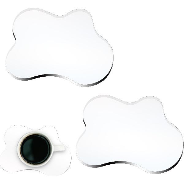 2 Pack Acrylic Coaster Transparent Coaster for Desk Clear Desk Irregular Coast Cloud Shape Drink Cup Ornaments for Home Kitchen Bar Dining Table