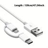 2-in-1 Data Cable 15W Charging Cable Compatible with MICRO To TYPE-C Interface