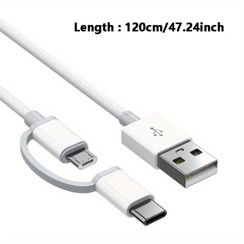 2-in-1 Data Cable 15W Charging Cable Compatible with MICRO To TYPE-C Interface