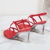 Damenschuhe, transparent, mit Keilabsatz, Sommer-Damen-Kreuzriemen, sexy Feen-Sandalen, 1098-Serie, 8 cm Absatz, LFD