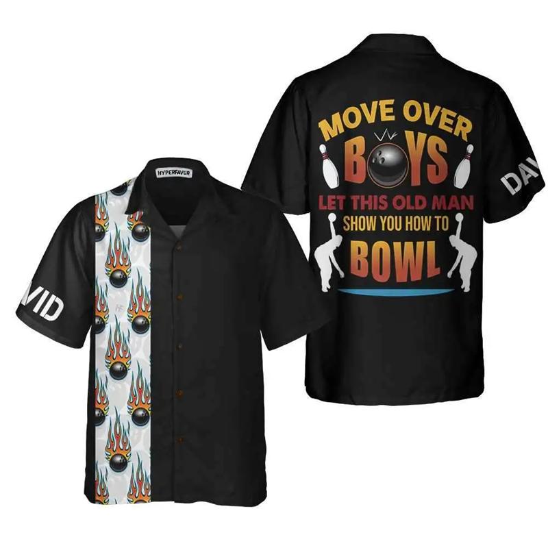 Nuova Camicia da Uomo con Stampa 3D Motivo Bowling Vintage Classica Camicia Street Oversize Uomo Donna Abbigliamento Blusa