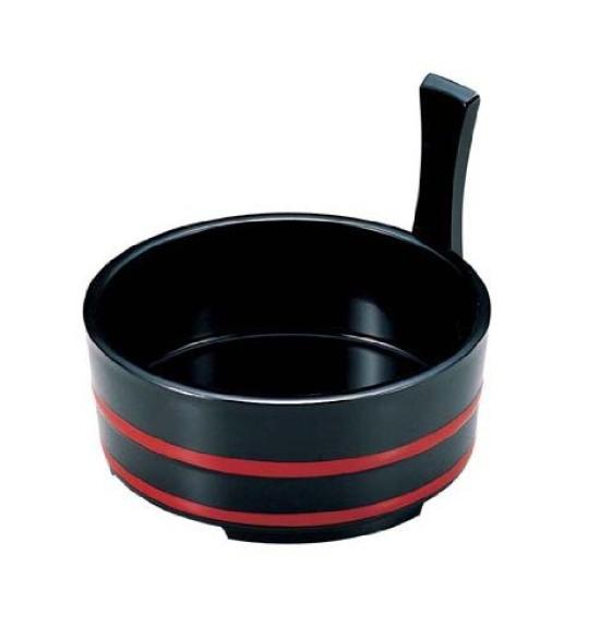 

Fukui Craft Суши Оке Сделано в черном и киноварном цвете (6-дюймовый, одноручный оке), Япония, Шнур, 3-619-1 чёрный