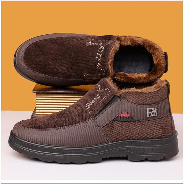 Men Winter High-Top Velvet Thermal Cloth Shoes for the Elderly Thickened Non-Slip Shoes Warmer