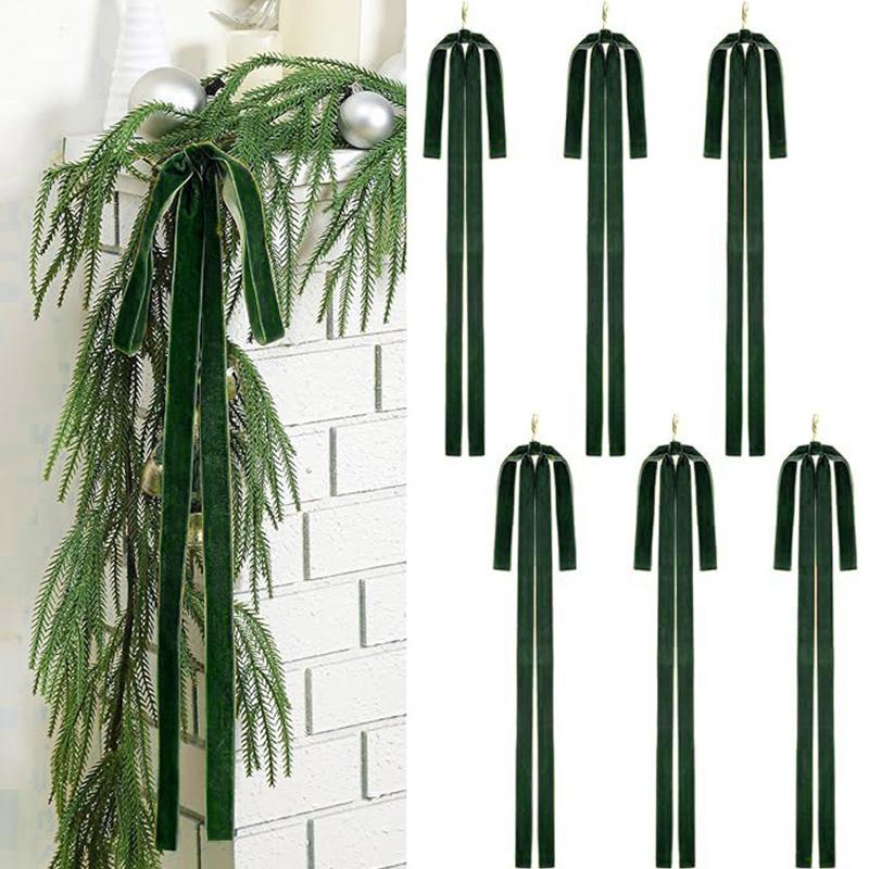 

1 шт./6 шт. Подвесные украшения в виде бантов, Украшения для рождественской елки, Украшение для рождественского венка, Свадьба, Однотонные, Для дома, Доступно несколько вариантов 1pc