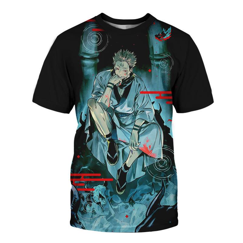 Jujutsu Kaisen Itadori Yuji Graphic T-Shirt, Fashion Anime Tee for Men Women, Breathable Polyester Short Sleeve, Casual Streetwear Tops
