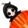 Einzigartige Süßes oder Saures Schüssel Halloween Süßigkeitenschale, 3D-gedruckter Sensenmann Snackhalter Schale, Gruselige Harz Organizer Skelett Servierschale für Zuhause,