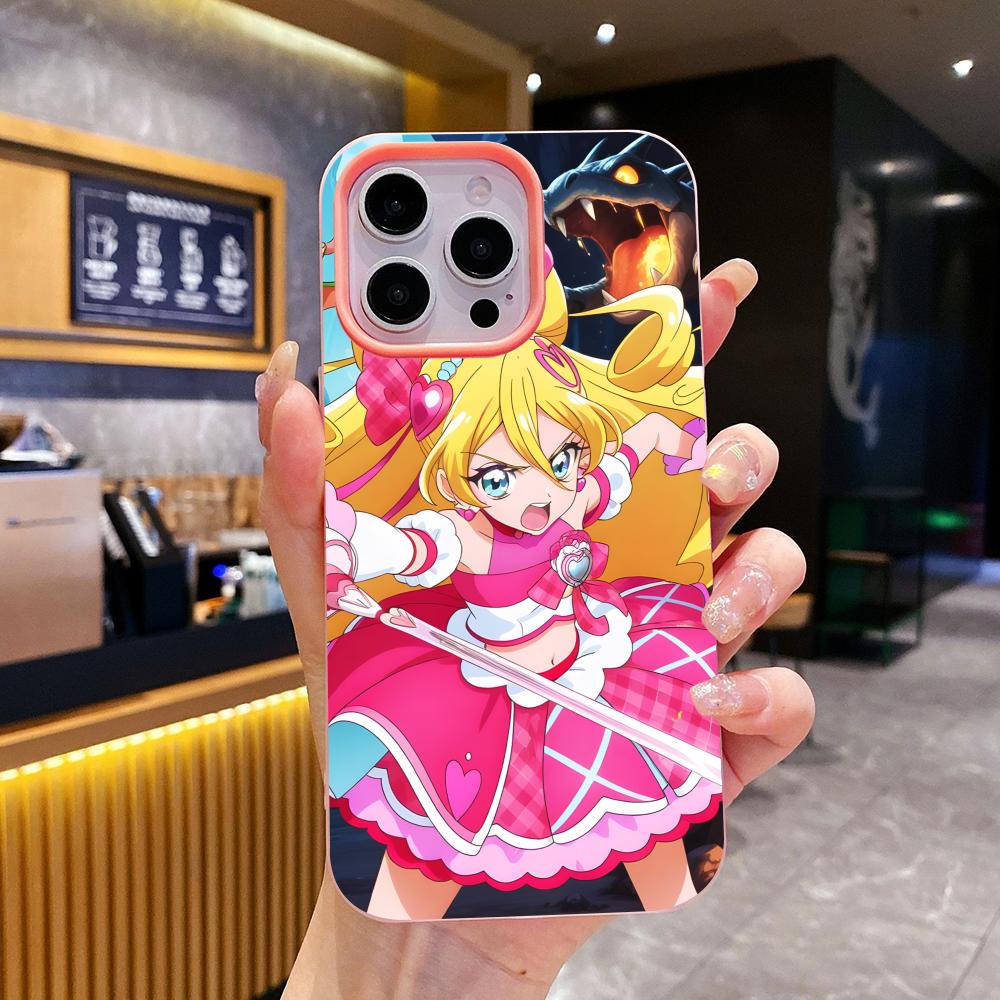 Sakura Uta Cure Idol Jelly Doppelschicht Rosa Handyhülle für iPhone 17 16 15 14 13 12 11 Air Pro Max Plus Schutz