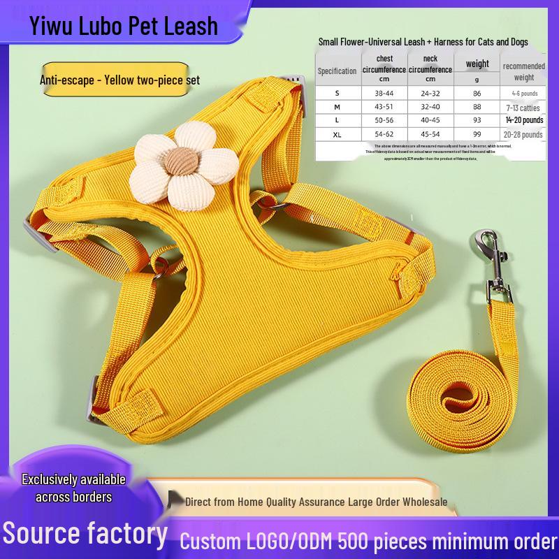 3D-Cartoon-Haustierweste und Leinen-Set für Hunde und Katzen – ausbruchsicheres Geschirr zum Spazierengehen