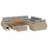 Garden Sofa Set with Cushions 13 Pcs Beige and Light Grey