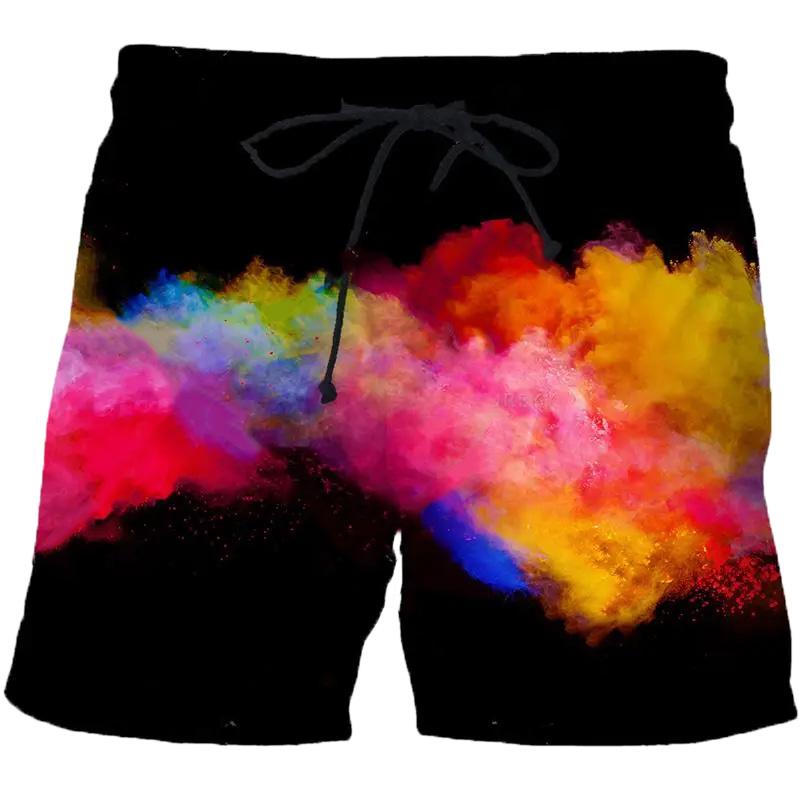 Herre Badeshorts Spraglet Tie Dye Mønster 3D Trykk Mote Hip Hop Shorts Sommer Pop Hawaiisk Badebukse Kul Surf Badebukser