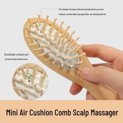 Compact Wooden Pocket Scalp Massage Comb