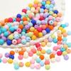 30pcs 8mm Mixed Colors Frosted Acrylic Beads Round Loose Spacer Beads for Necklace Bracelet Keychain DIY Jewelry Craft Making Beads