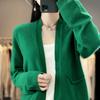 Women S V Neck Loose Knit Cardigan Sweater With Pockets