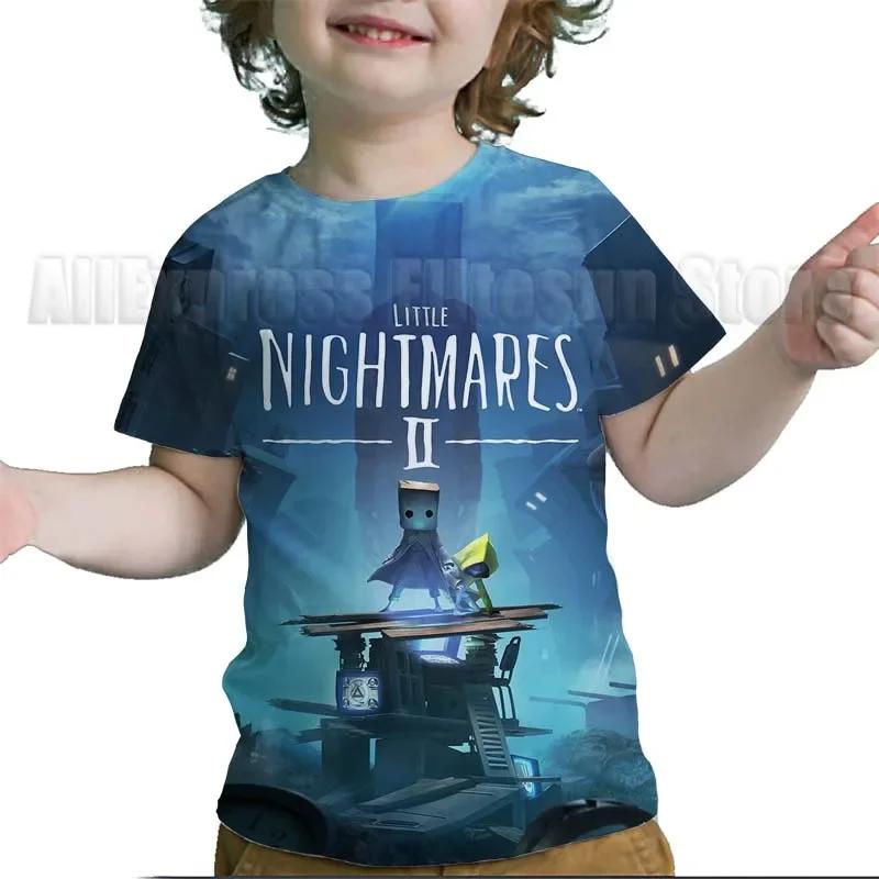 Summer Kids Little Nightmares 2 T-shirts Children Cartoon Anime 3D T Shirts Boys Girls Teens Toddler Tshirts Tee Tops