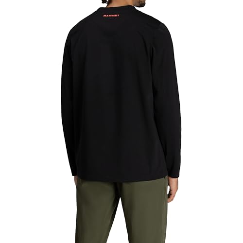 Mammut QD Logo Print Long Sleeve T-shirts, Asian Fit, Men's, AF, 1016-01030, XL, Black/Red, PRT2