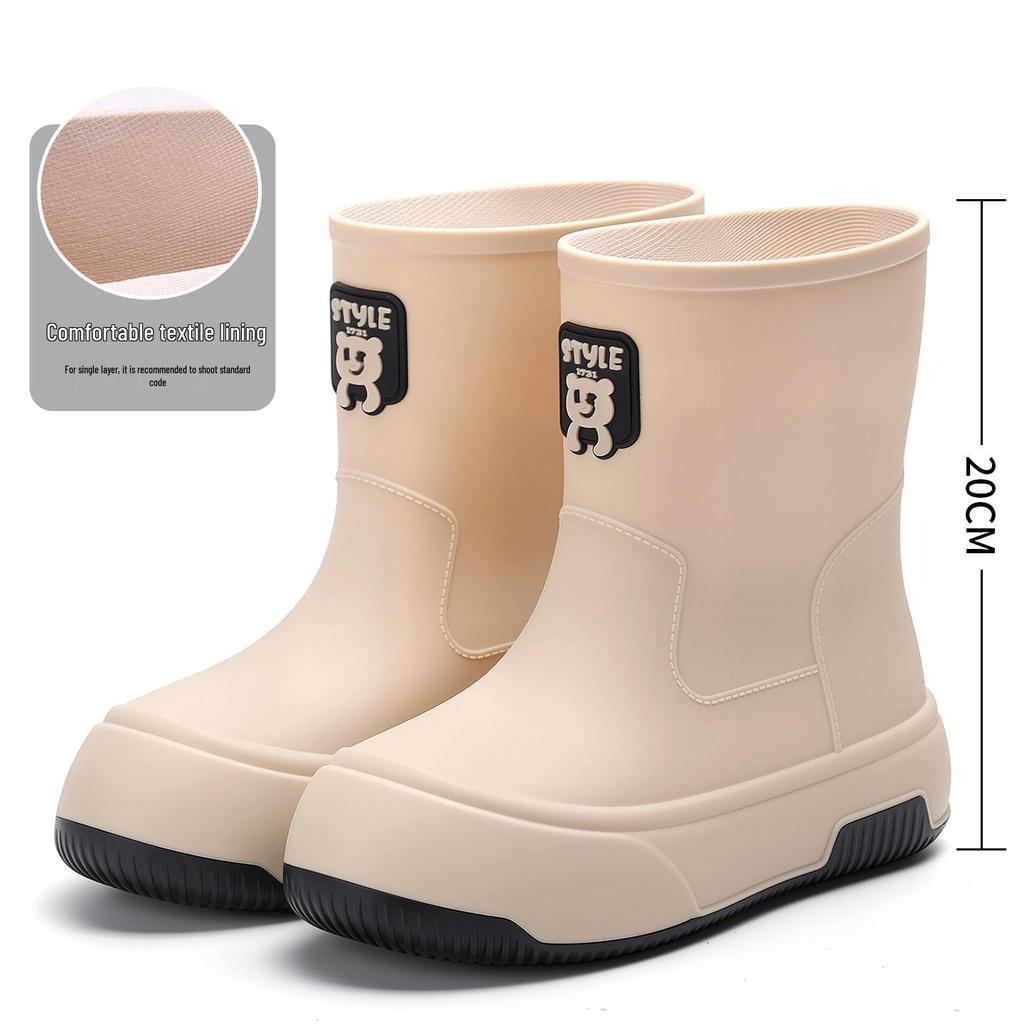 2025 Dámská móda Vodotěsné holínky - Teplé, Krátké, Silná podrážka, Boty z měkké gumy