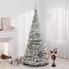 Flocked Foldable Christmas Tree for Home or Mall Window Display - Retractable, Stylish Holiday Décor